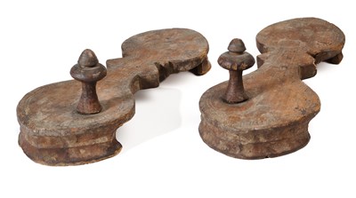 Lot 201 - A PAIR OF WOOD SANDALS (PADUKA), INDIA, 19TH CENTURY