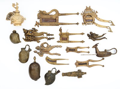 Lot 152 - A COLLECTION OF INDIAN METALWORK, 19TH-20TH CENTURIES