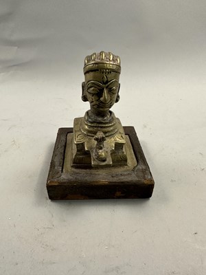Lot 40 - TWO BRONZE SIVALINGAM SHRINES, WESTERN DECCAN, 19TH CENTURY