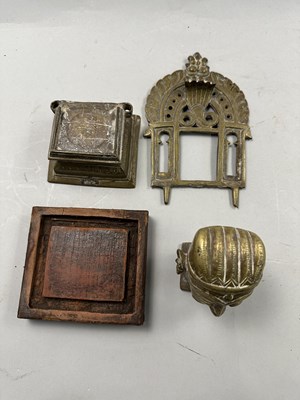 Lot 40 - TWO BRONZE SIVALINGAM SHRINES, WESTERN DECCAN, 19TH CENTURY