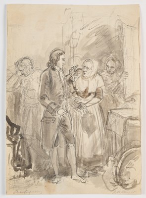 Lot 70 - A QUANTITY OF FIGURATIVE 18TH AND 19TH CENTURY DRAWINGS AND WATERCOLOURS