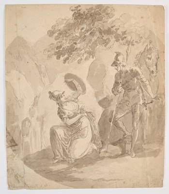 Lot 70 - A QUANTITY OF FIGURATIVE 18TH AND 19TH CENTURY DRAWINGS AND WATERCOLOURS