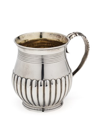 Lot 194 - A GEORGE III SILVER CHRISTENING MUG, EMES & BARNARD, LONDON, 1816