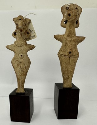 Lot 2 - TWO SYRO-HITTITE TERRACOTTA FIGURES OF GODDESSES, CIRCA 2000-1700 B.C.