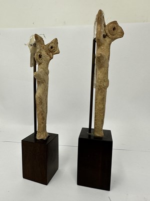Lot 2 - TWO SYRO-HITTITE TERRACOTTA FIGURES OF GODDESSES, CIRCA 2000-1700 B.C.