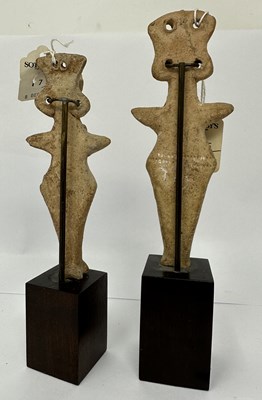 Lot 2 - TWO SYRO-HITTITE TERRACOTTA FIGURES OF GODDESSES, CIRCA 2000-1700 B.C.