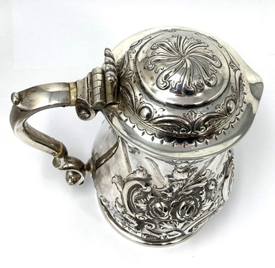 Lot 137 - A VICTORIAN SILVER TANKARD JUG, MARTIN, HALL & CO., SHEFFIELD, 1859