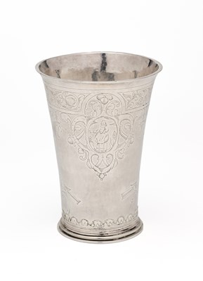 Lot 59 - A DUTCH SILVER BEAKER, DIRK JANS FILENSIS, SNEEK, 1656