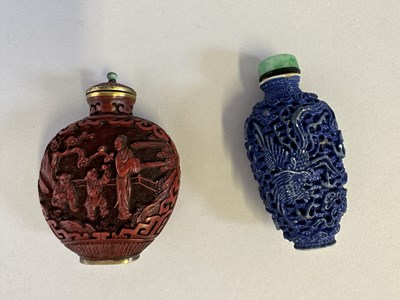 Lot 88 - TWO CHINESE CARVED SNUFF BOTTLES