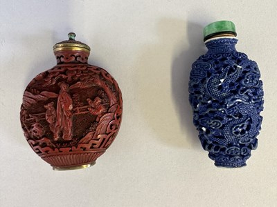 Lot 88 - TWO CHINESE CARVED SNUFF BOTTLES