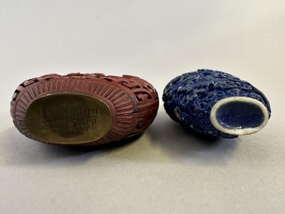 Lot 88 - TWO CHINESE CARVED SNUFF BOTTLES