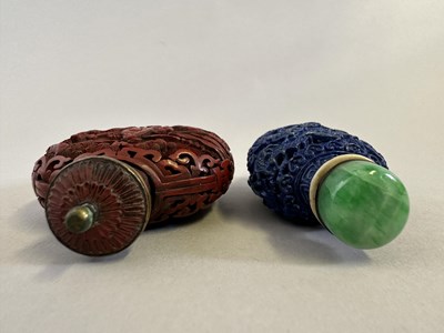 Lot 88 - TWO CHINESE CARVED SNUFF BOTTLES