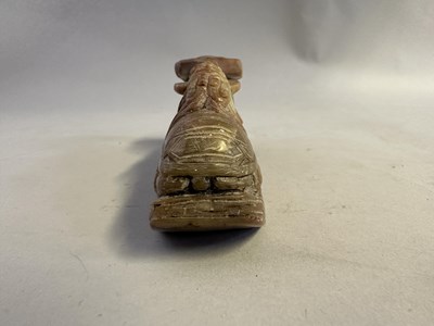 Lot 93 - A CHINESE SOAPSTONE RUYI SCEPTRE SEAL, 20TH CENTURY