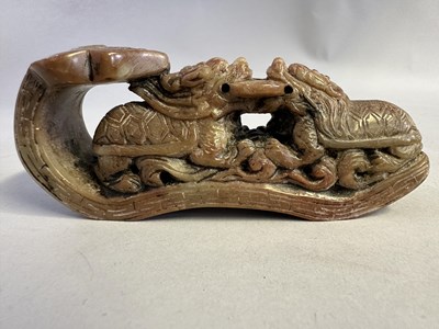 Lot 93 - A CHINESE SOAPSTONE RUYI SCEPTRE SEAL, 20TH CENTURY