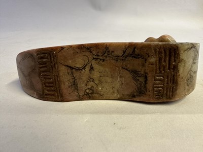Lot 93 - A CHINESE SOAPSTONE RUYI SCEPTRE SEAL, 20TH CENTURY