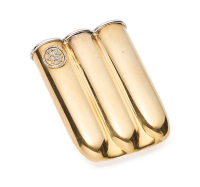 Lot 182 - AN EDWARDIAN GOLD CIGAR HOLDER, A. SYDENHAM, BIRMINGHAM, 1900s