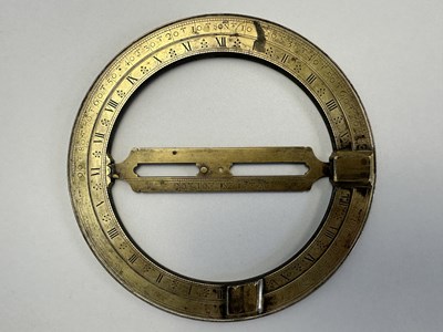 Lot 386 - AN EDMUND CULPEPER BRASS UNIVERSAL EQUINOCTIAL RING DIAL, ENGLISH, EARLY 18TH CENTURY
