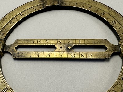 Lot 386 - AN EDMUND CULPEPER BRASS UNIVERSAL EQUINOCTIAL RING DIAL, ENGLISH, EARLY 18TH CENTURY