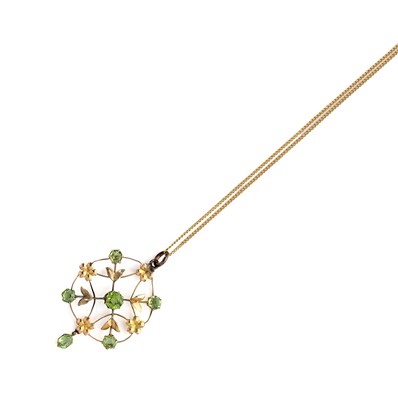 Lot 326 - GROUP OF GOLD AND PERIDOT JEWELLERY