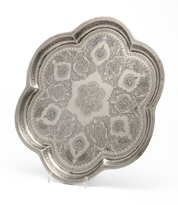 Lot 35 - AN IRANI SALVER, ISFAHAN, CIRCA 1950