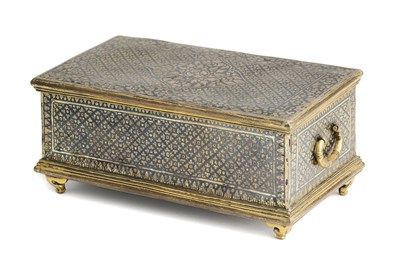 Lot 115 - A NIELLO AND PARCEL GILT SILVER BOX, THAILAND, 19TH CENTURY