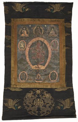 Lot 148 - A THANG-KA DEPICTING VAJRAVARAHII, TIBET, 19TH CENTURY