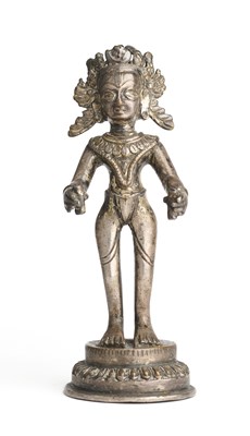 Lot 130 - A SILVER FIGURE OF A DEITY, NEPAL, 19TH CENTURY