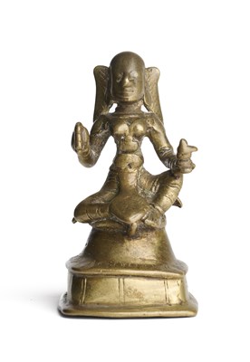 Lot 546 - A BRONZE FIGURE OF PARVATI, WESTERN DECCAN, INDIA, CIRCA 18TH CENTURY