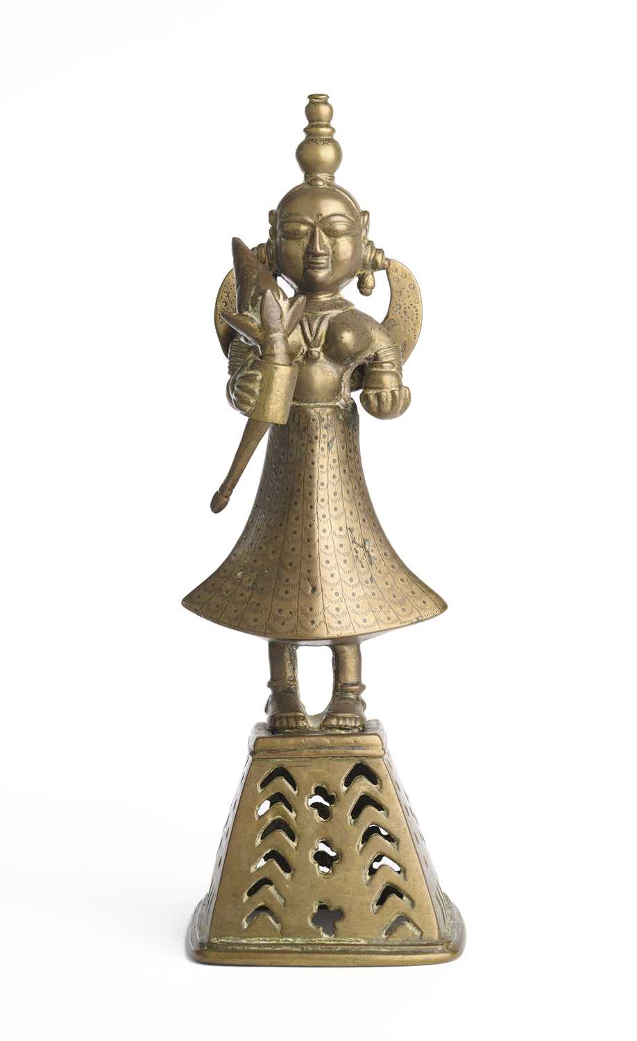 Lot 43 - A BRONZE FIGURE OF LAKSHMI, BENGAL, EASTERN INDIA, 19TH CENTURY