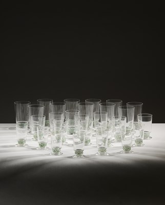 Lot 10 - TWENTY-EIGHT RENE LALIQUE 'DAMPIERRE' GLASSES, CIRCA 1935