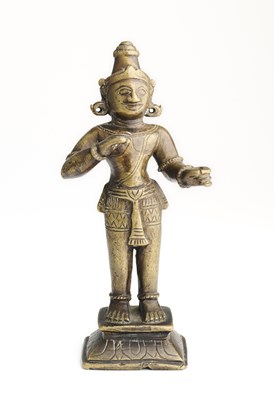 Lot 554 - A BRONZE FIGURE OF A MALE DEITY, ORISSA (ODISHA), EASTERN INDIA, 18TH/19TH CENTURY