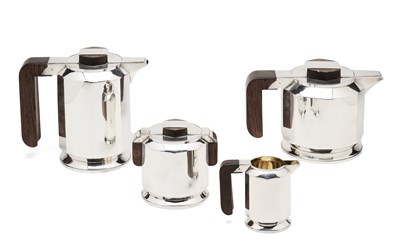 Lot 63 - A FRENCH ART DECO SILVER TEA AND COFFEE SET, MAISON PUIFORCAT, PARIS, CIRCA 1925