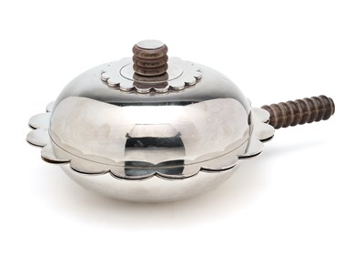 Lot 64 - A FRENCH ART DECO SILVER SAUCEPAN AND COVER, MAISON PUIFORCAT, PARIS, 1930s