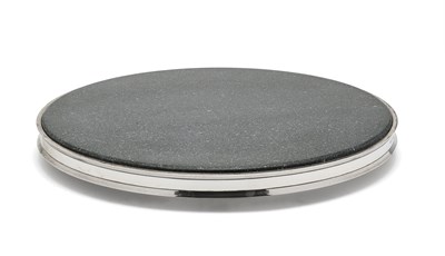 Lot 69 - A SILVER AND GRANITE REVOLVING CHEESE BOARD OR 'LAZY SUSAN', PAUL BELVOIR, LONDON, 1997