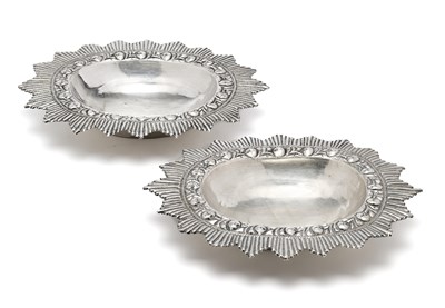 Lot 43 - A PAIR OF IRAQI SWEETMEAT DISHES, PROBABLY BAGHDAD, MID 20TH CENTURY