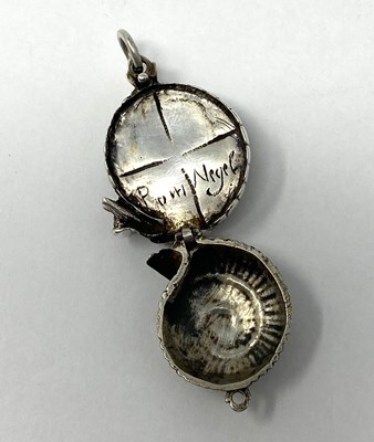 Lot 256 - A SILVER 'SNAIL' POMANDER, PROBABLY SOUTH GERMAN, 17TH CENTURY