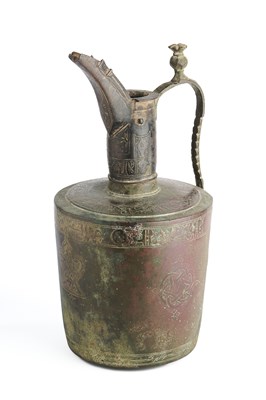 Lot 93 - A KHURASAN BRONZE EWER, SIGNED BY ABU SA'ID, PERSIA, 12TH CENTURY