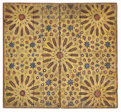 Lot 106 - A PAIR OF PAINTED WOOD DOORS, MOROCCO, 18TH/19TH CENTURY