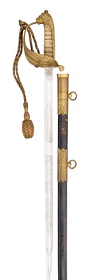 Lot 257 - AN 1845 PATTERN NAVAL OFFICER’S SWORD, POST 1902