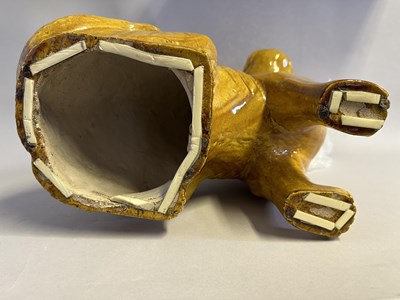 Lot 31 - A LARGE CHINESE AMBER-GLAZED BIXIE, QING DYNASTY (1644-1911)