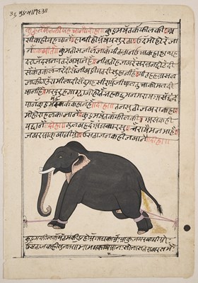 Lot 570 - TWO FOLIOS FROM AN ILLUSTRATED MANUSCRIPT, RAJASTHAN, INDIA, 19TH CENTURY