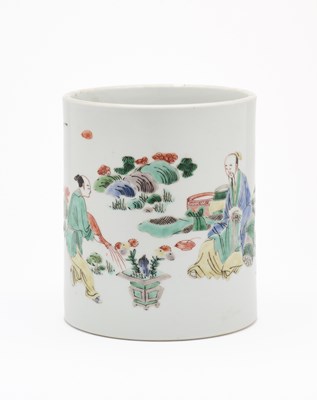 Lot 48 - A CHINESE FAMILLE-VERTE BRUSHPOT, BITONG, QING DYNASTY, KANGXI PERIOD