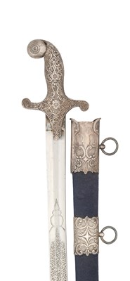 Lot 96 - AN INDIAN DECORATED SWORD WITH BLADE BY WILKINSON, PALL MALL, LONDON, NO. 9240 FOR 1858