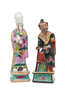 Lot 17 - TWO CHINESE FAMILLE-ROSE FIGURES^ 18TH...