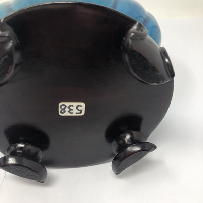 Lot 23 - A CHINESE TURQUOISE-GLAZED MOON FLASK^ 19TH /...