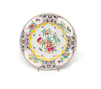 Lot 39 - A CHINESE CANTON ENAMEL ~POMEGRANATE~ PLATE^...