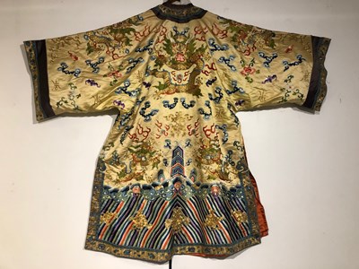 Lot 49 - A CHINESE SILK ~DRAGON~ SURCOAT^ CIRCA...