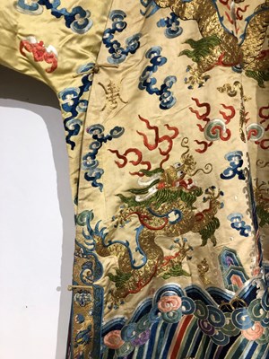 Lot 49 - A CHINESE SILK ~DRAGON~ SURCOAT^ CIRCA...