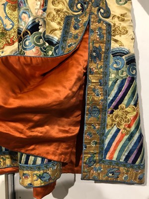 Lot 49 - A CHINESE SILK ~DRAGON~ SURCOAT^ CIRCA...