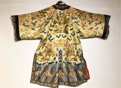 Lot 49 - A CHINESE SILK ~DRAGON~ SURCOAT^ CIRCA...